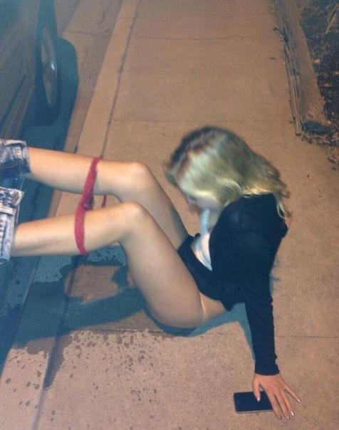 Drunk girl peeing