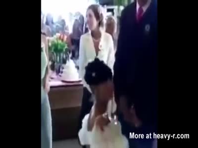 Wedding dress blowjob