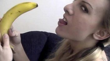 Retrograde reccomend Babe practices blowjob banana