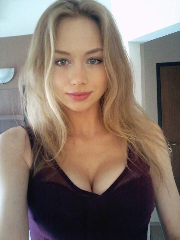 Porn ad girl cleavage