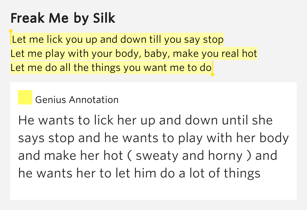 best of Lyrics I and lick you down wanna up