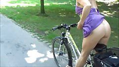 Girls bikes upskirt